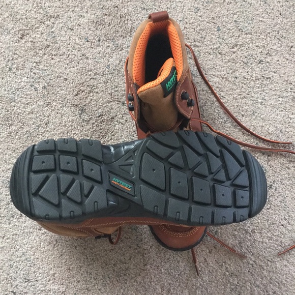 HYTEST Leather Safety Boots Waterproof Brown Size 12 - Picture 5 of 8